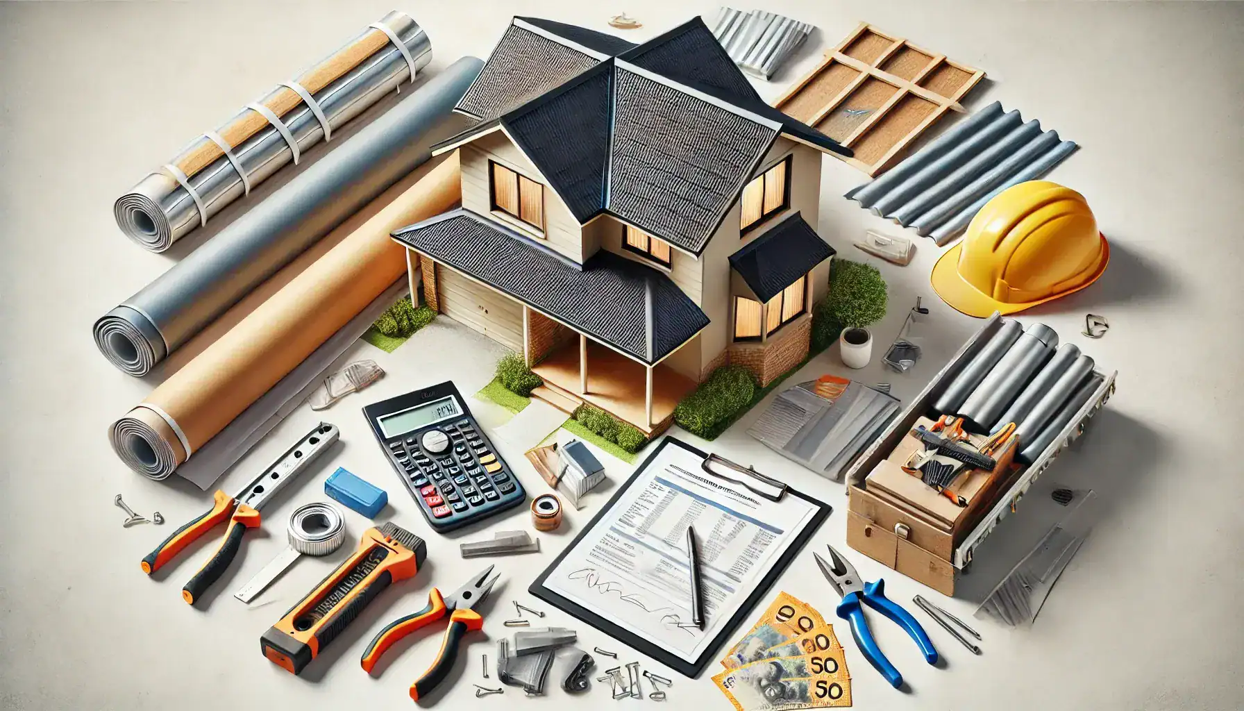 Roof replacement tools, materials, and safety gear for Australian roof upgrades.
